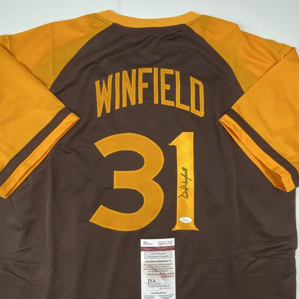 autographed-signed-dave-winfield-san-diego-brown-retro-baseball-jersey-jsa-coa