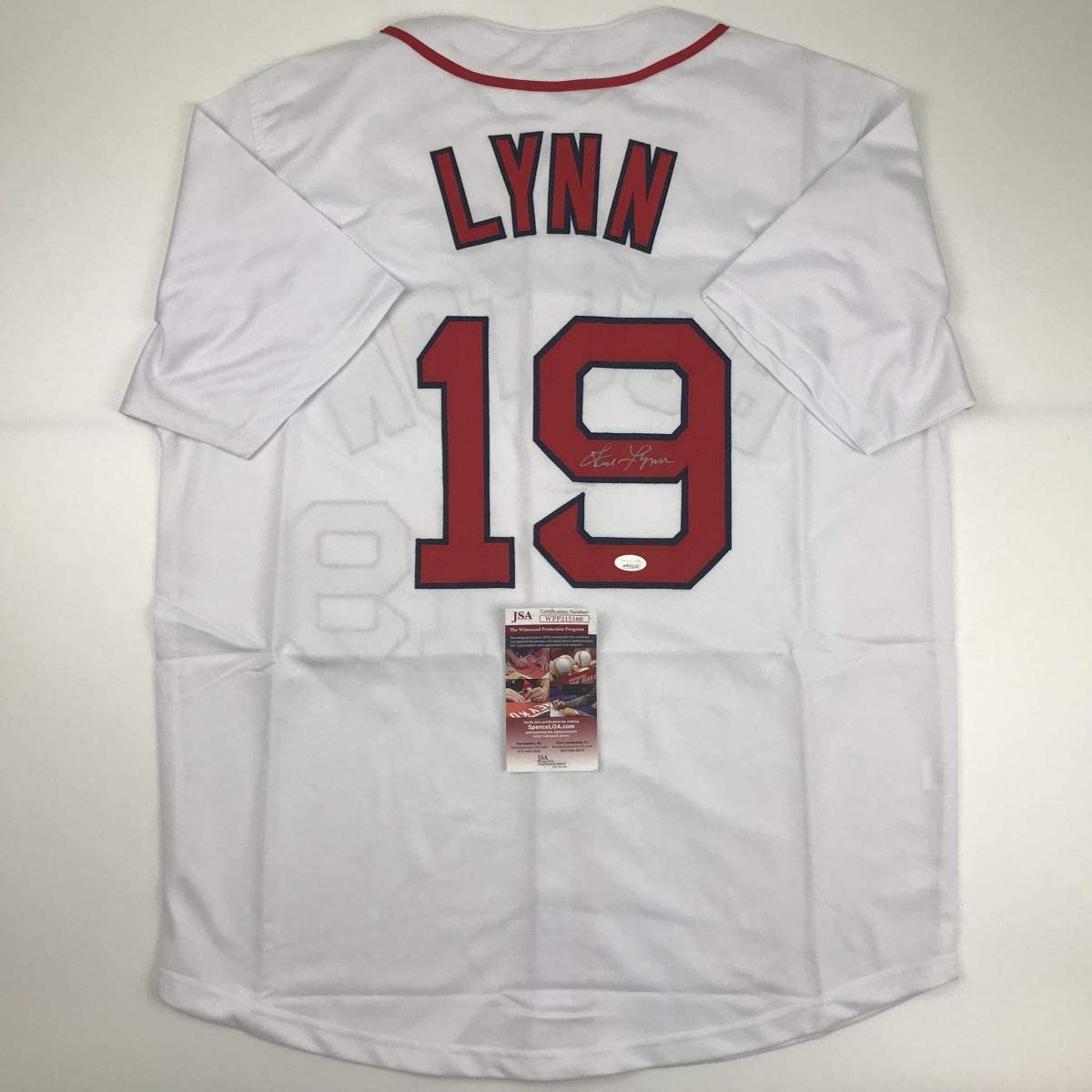 autographed-signed-fred-lynn-boston-white-baseball-jersey-jsa-coa