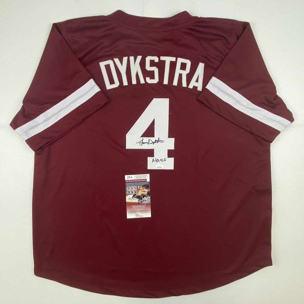 autographed-signed-lenny-dykstra-nails-philadelphia-maroon-baseball-jersey-jsa-coa