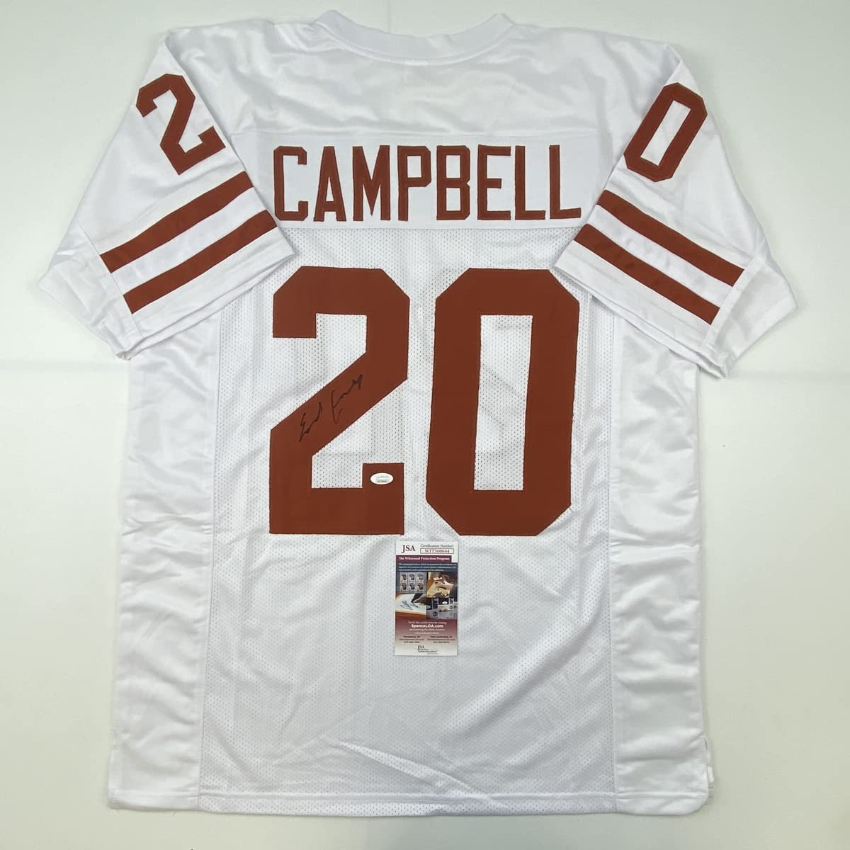 autographed-signed-earl-campbell-texas-white-college-football-jersey-jsa-coa