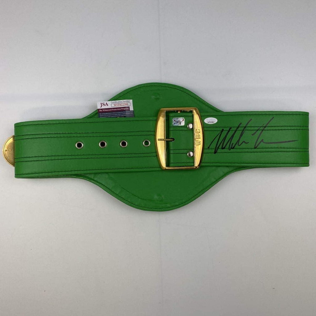 autographed-signed-mike-tyson-wbc-green-boxing-replica-championship-belt-jsa-coa