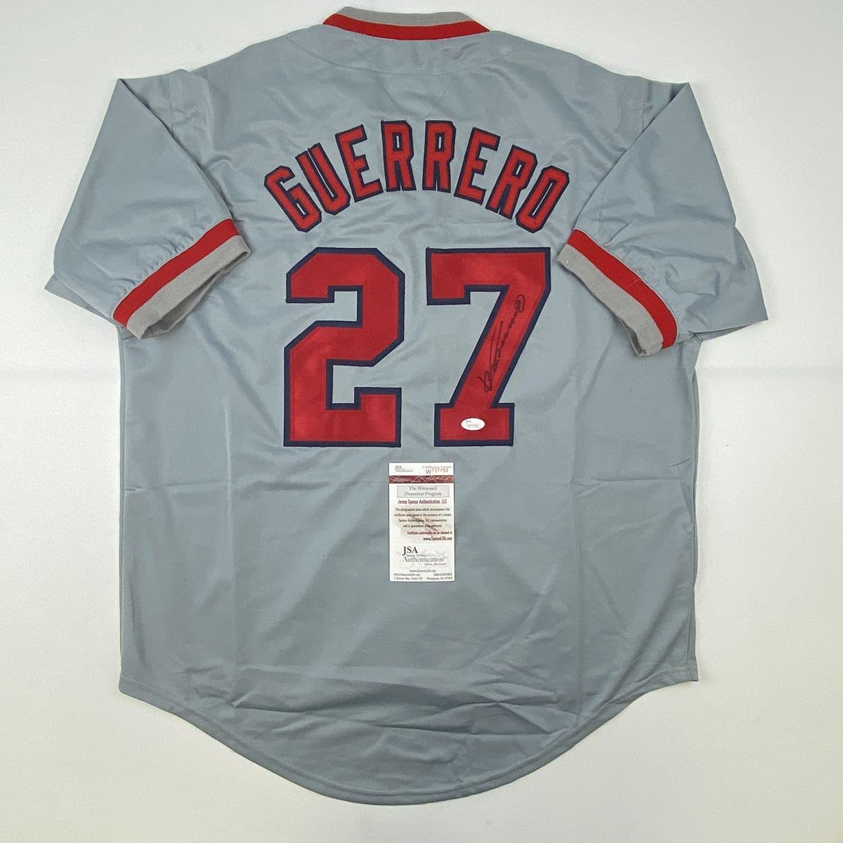 autographed-signed-vladimir-vlad-guerrero-los-angeles-la-anaheim-grey-baseball-jersey-jsa-coa