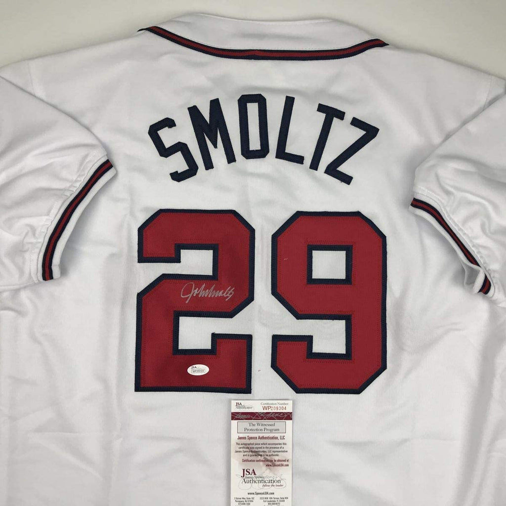 autographed-signed-john-smoltz-atlanta-white-baseball-jersey-jsa-coa