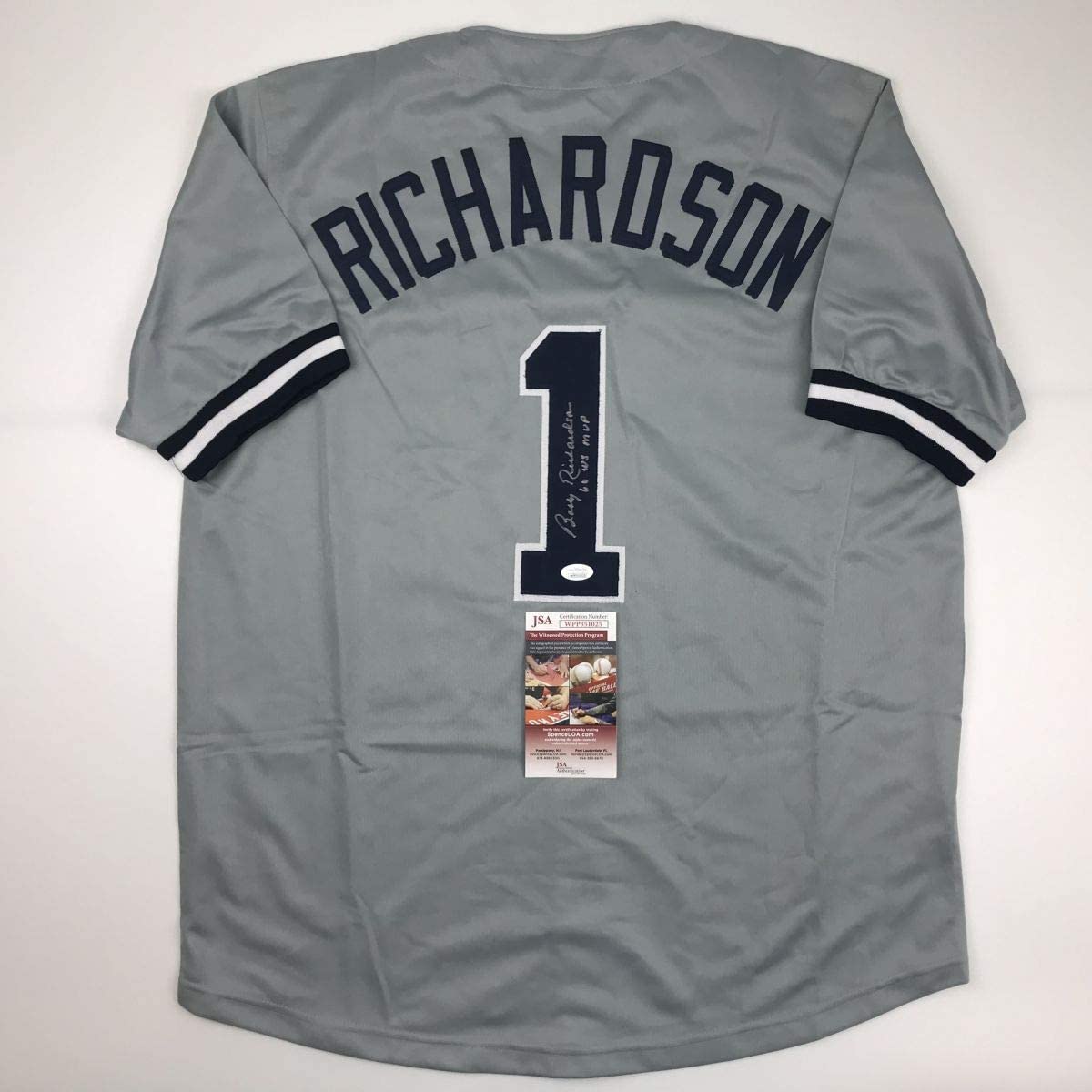 autographed-signed-bobby-richardson-60-ws-mvp-new-york-grey-baseball-jersey-jsa-coa