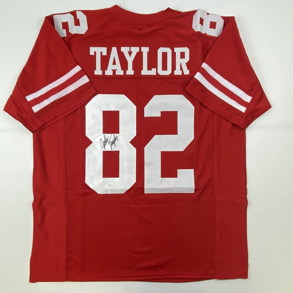 autographed-signed-john-taylor-san-francisco-red-football-jersey-jsa-coa