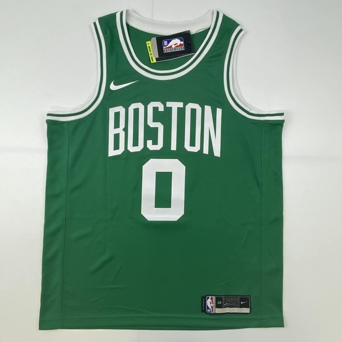 autographed-signed-jayson-tatum-boston-celtics-green-basketball-jersey-fanatics-coa