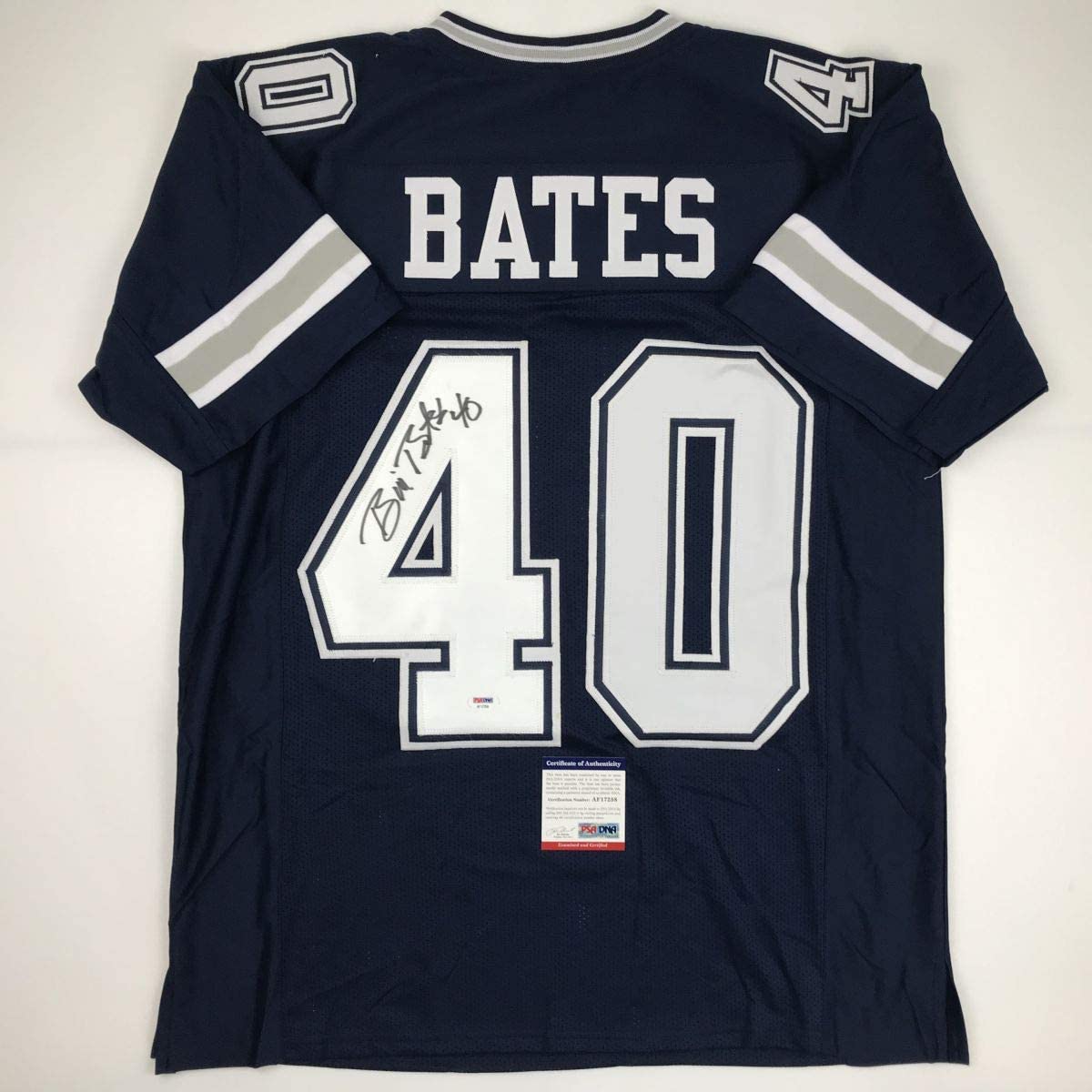 autographed-signed-bill-bates-dallas-dark-blue-football-jersey-psa-dna-coa