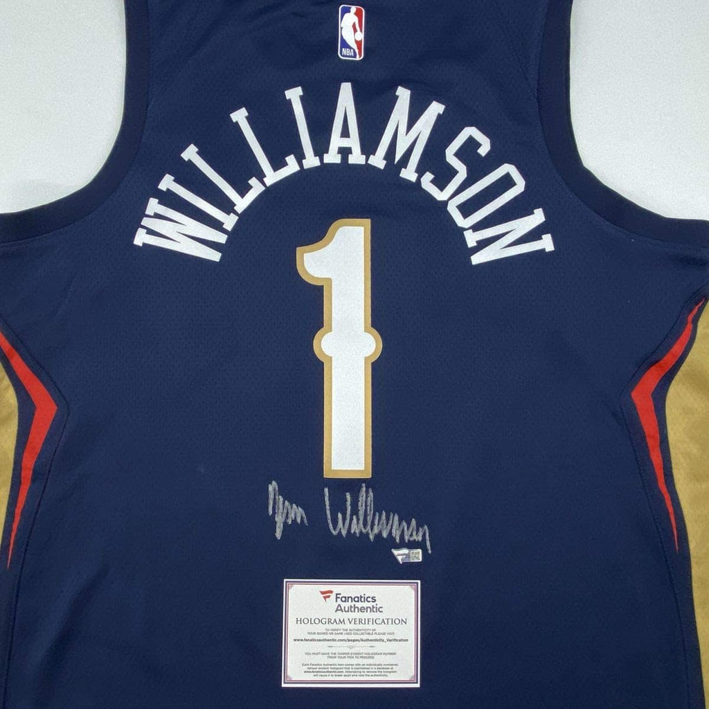 autographed-signed-zion-williamson-new-orleans-pelicans-blue-swingman-nike-basketball-jersey-fanatics-coa