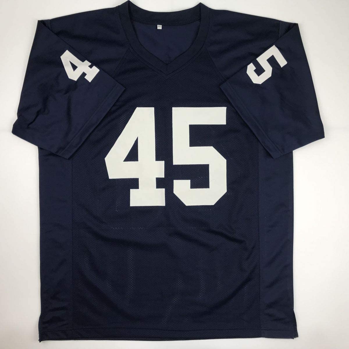 autographed-signed-rudy-ruettiger-never-quit-notre-dame-blue-college-football-jersey-jsa-coa