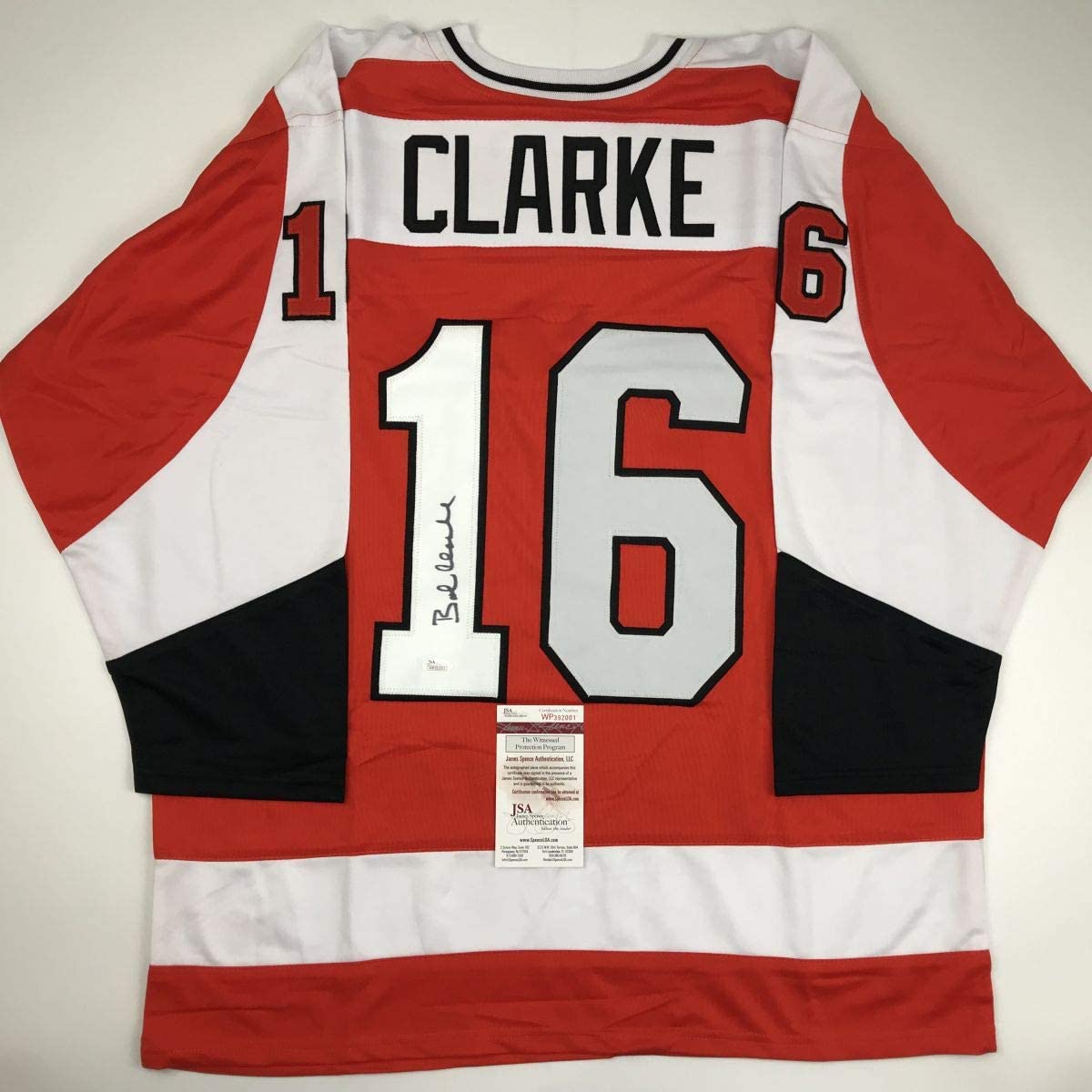 autographed-signed-bob-bobby-clarke-philadelphia-orange-hockey-jersey-jsa-coa
