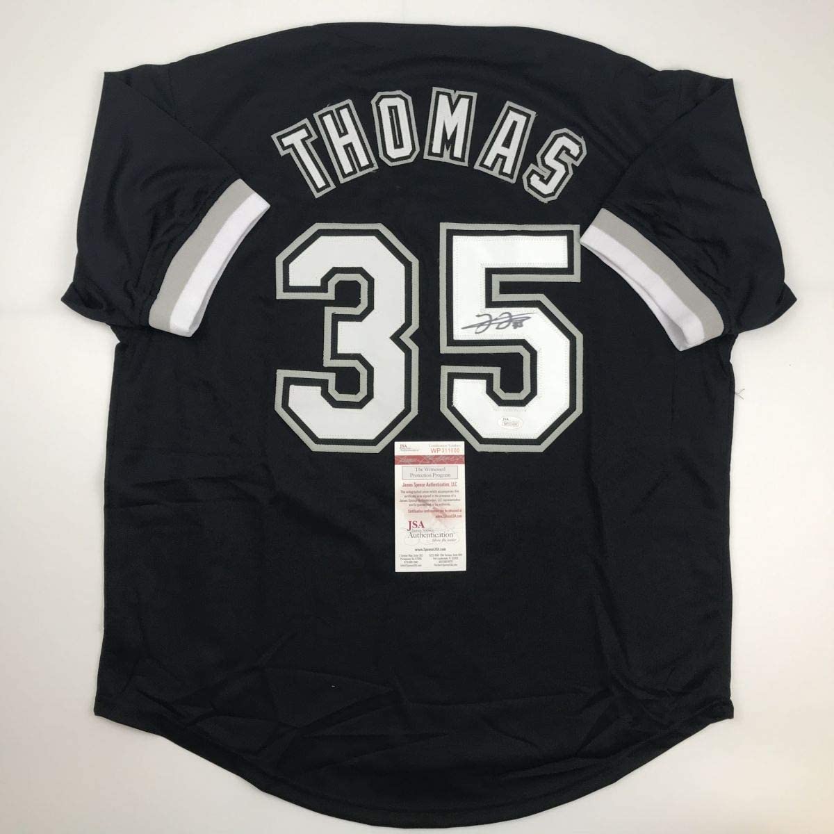 autographed-signed-frank-thomas-chicago-black-baseball-jersey-jsa-coa