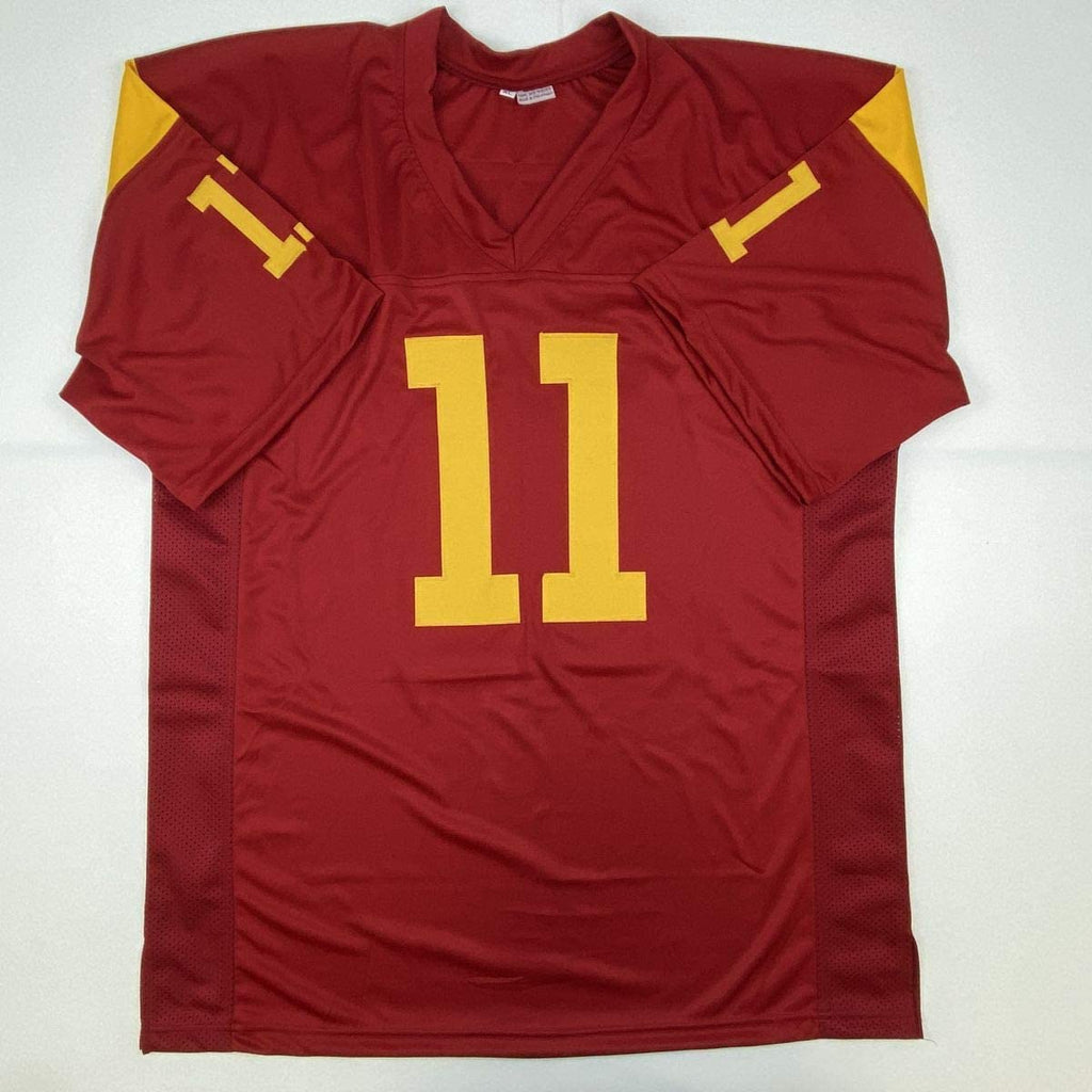 autographed-signed-matt-leinart-usc-southen-cal-red-college-football-jersey-jsa-coa