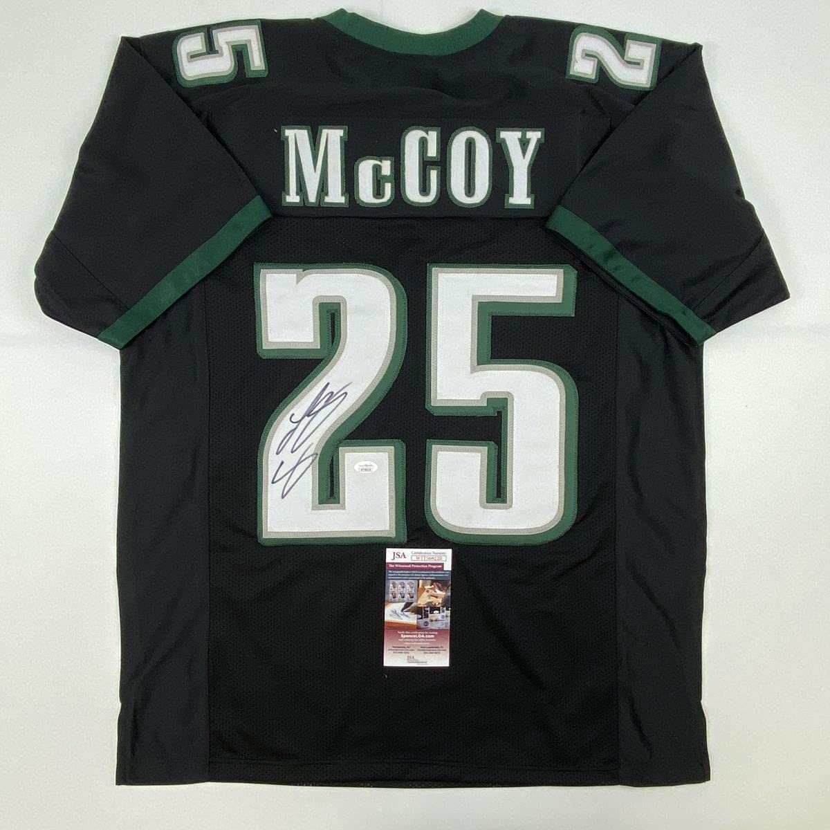 autographed-signed-lesean-mccoy-philadelphia-black-football-jersey-jsa-coa
