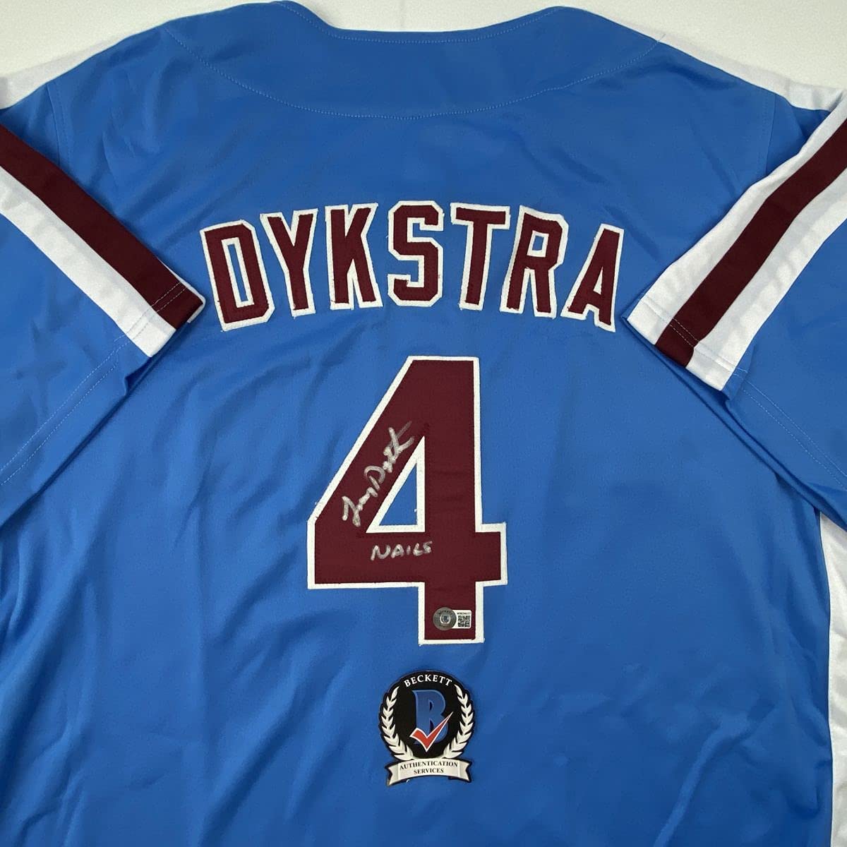 autographed-signed-lenny-dykstra-nails-philadelphia-blue-retro-baseball-jersey-jsa-coa