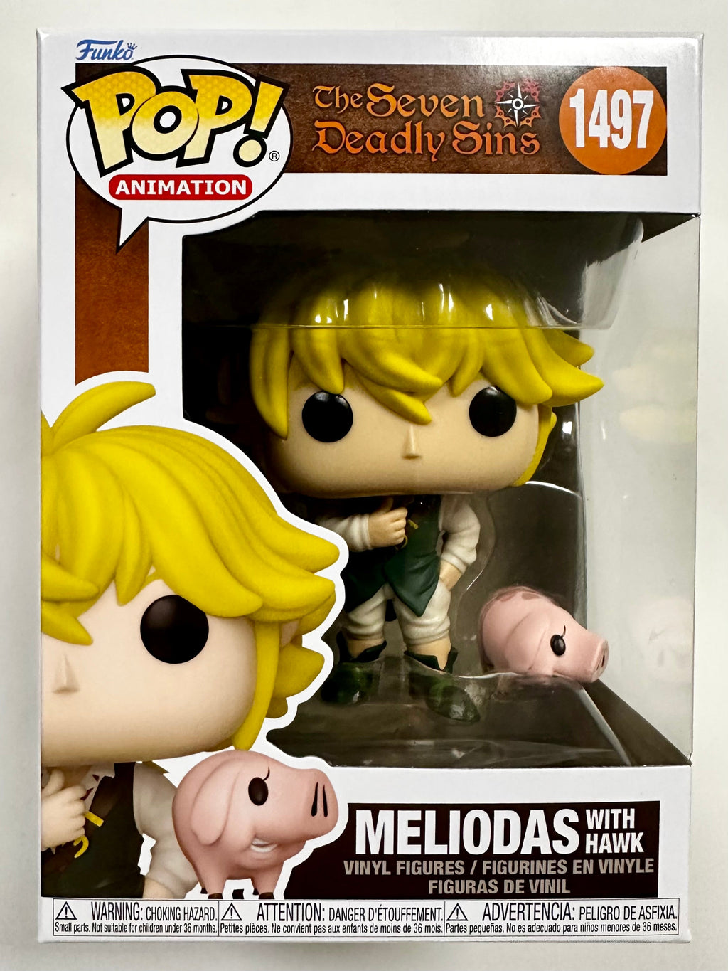 Funko Pop Animation Meliodas With Hawk #1497 Seven Deadly Sins Captain 2023