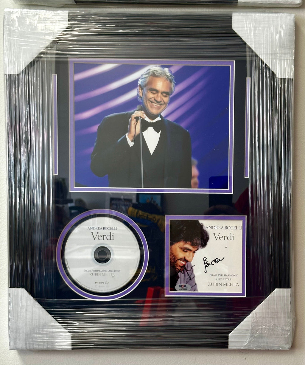 andrea-bocelli-signed-custom-framed-verdi-cd-booklet-8x10-photo-with-psa-coa