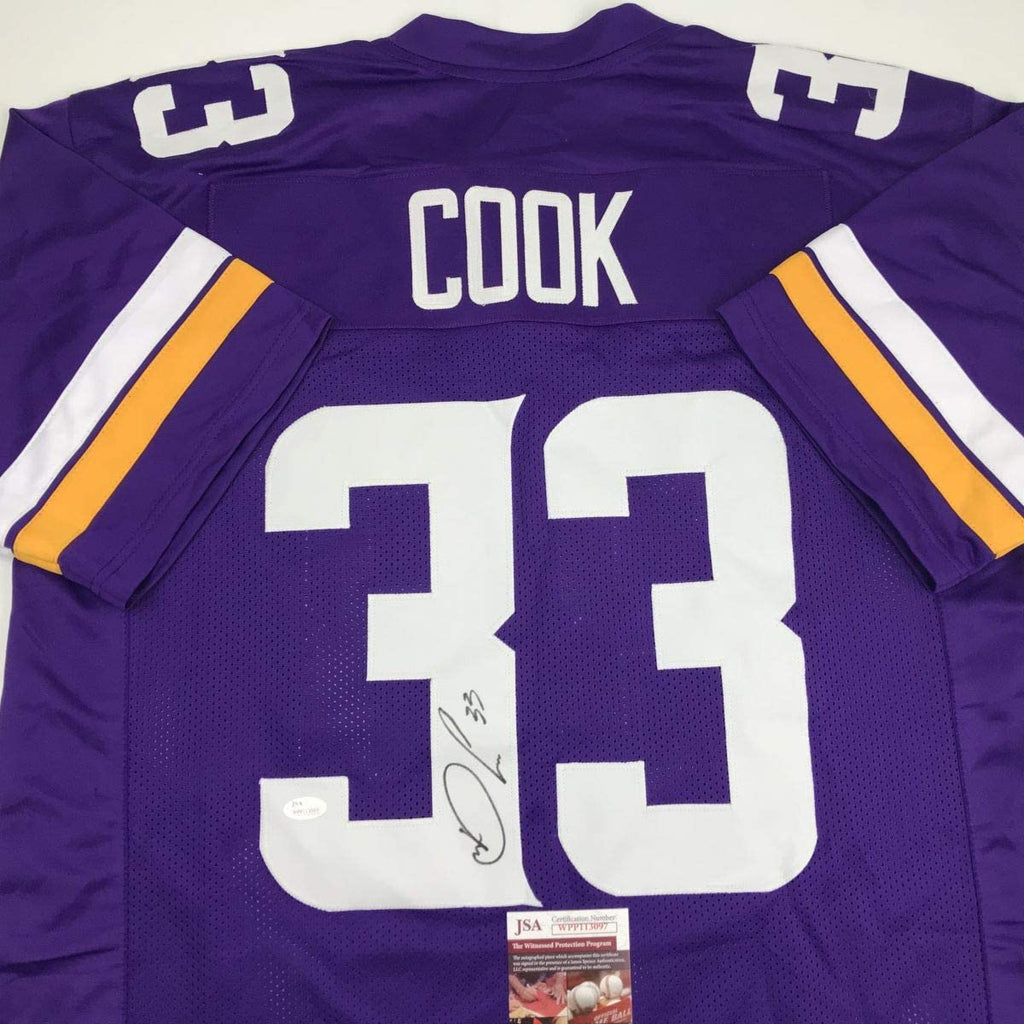 autographed-signed-dalvin-cook-minnesota-vikings-purple-football-jersey-jsa-coa