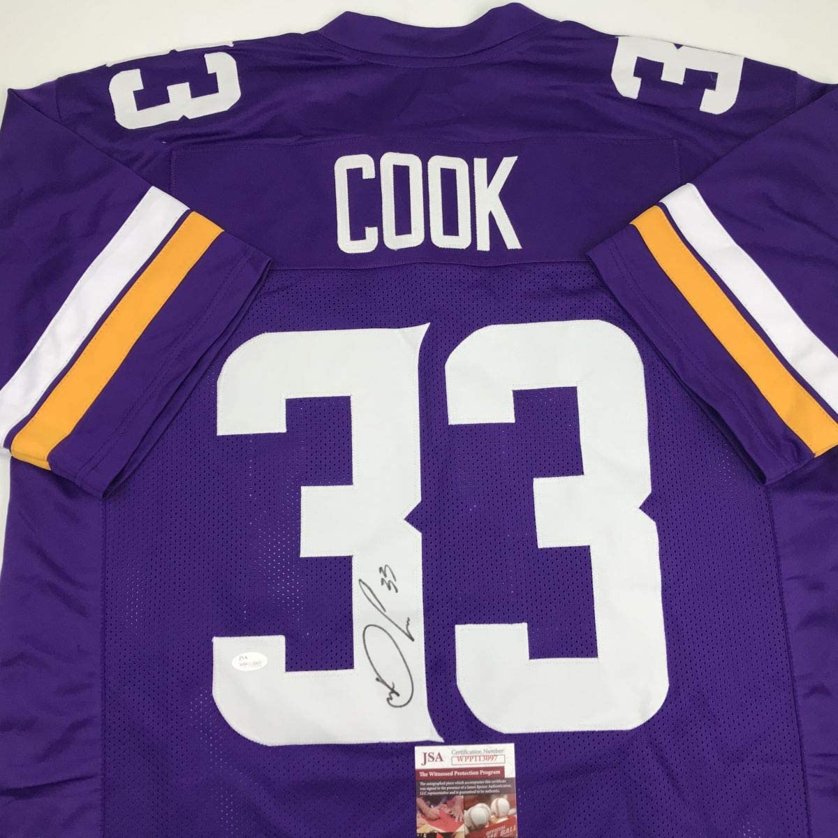 autographed-signed-dalvin-cook-minnesota-vikings-purple-football-jersey-jsa-coa
