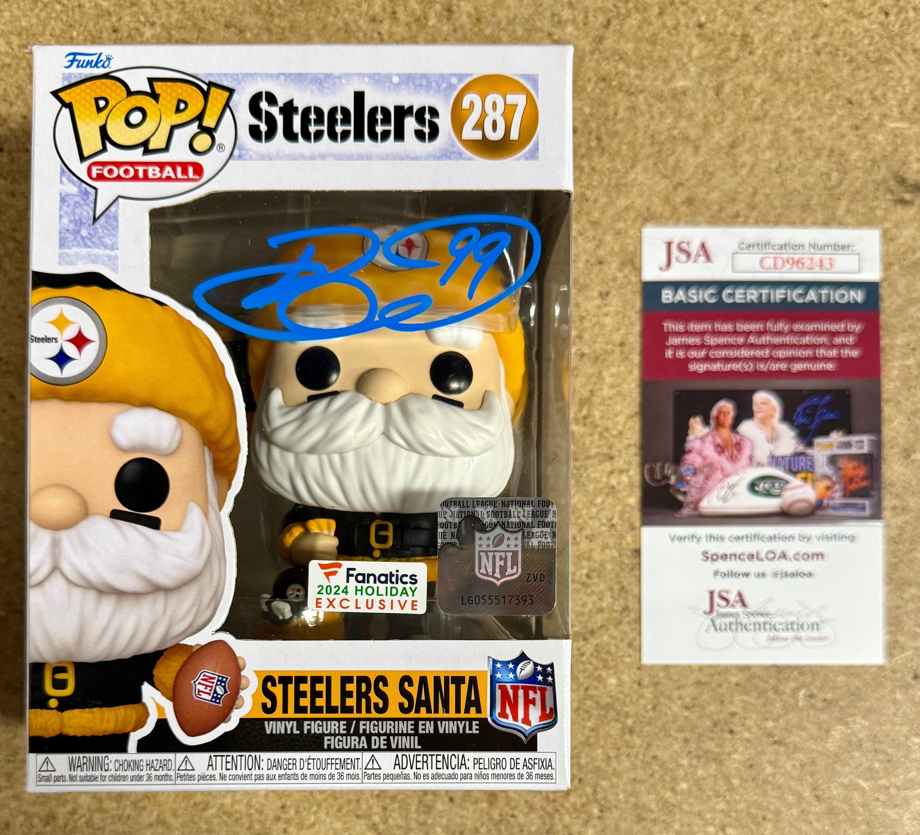 brett-keisel-signed-nfl-pittsburgh-steelers-santa-funko-pop-287-with-jsa-coa