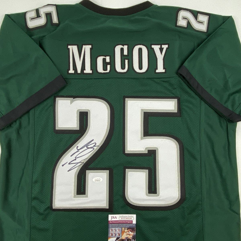 autographed-signed-lesean-mccoy-philadelphia-green-football-jersey-jsa-coa
