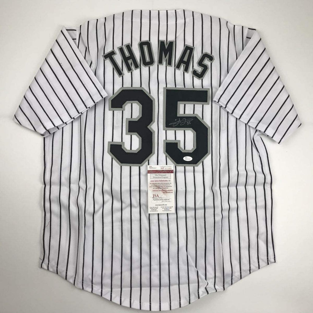 autographed-signed-frank-thomas-chicago-pinstripe-baseball-jersey-jsa-coa