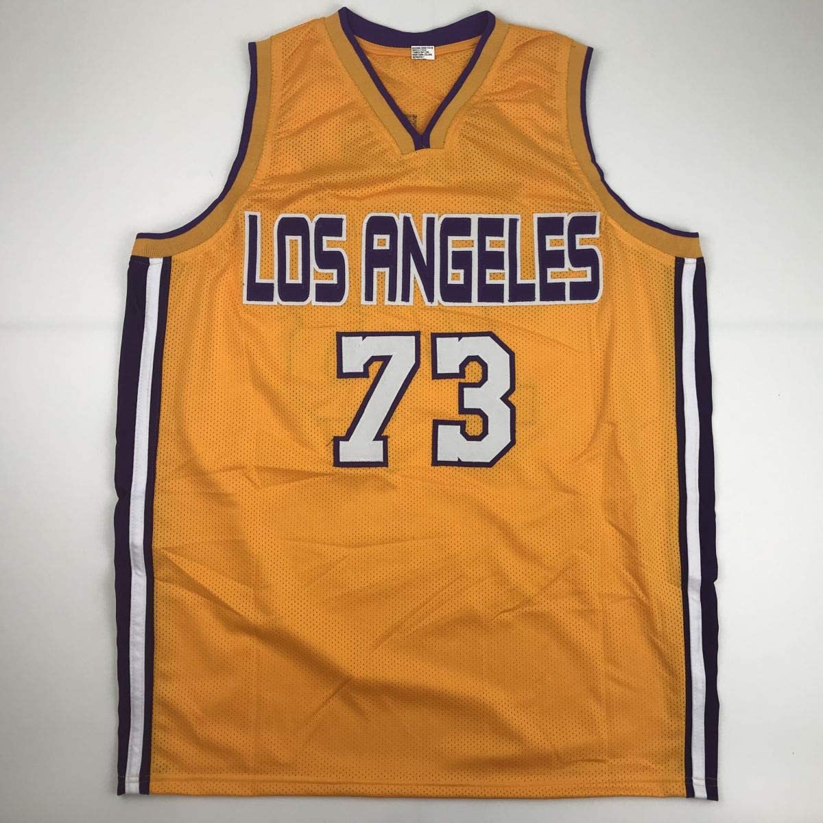 autographed-signed-dennis-rodman-los-angeles-la-yellow-basketball-jersey-psa-dna-coa