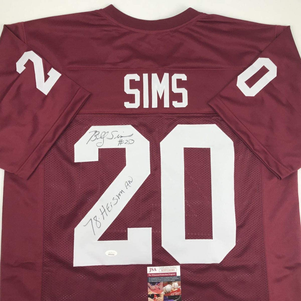 autographed-signed-billy-sims-78-heisman-oklahoma-maroon-college-football-jersey-jsa-coa