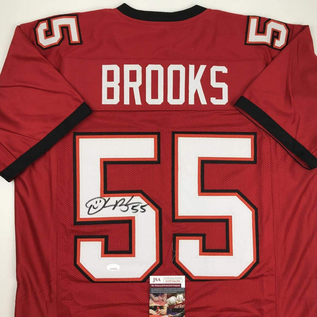 autographed-signed-derrick-brooks-tampa-bay-red-football-jersey-jsa-coa
