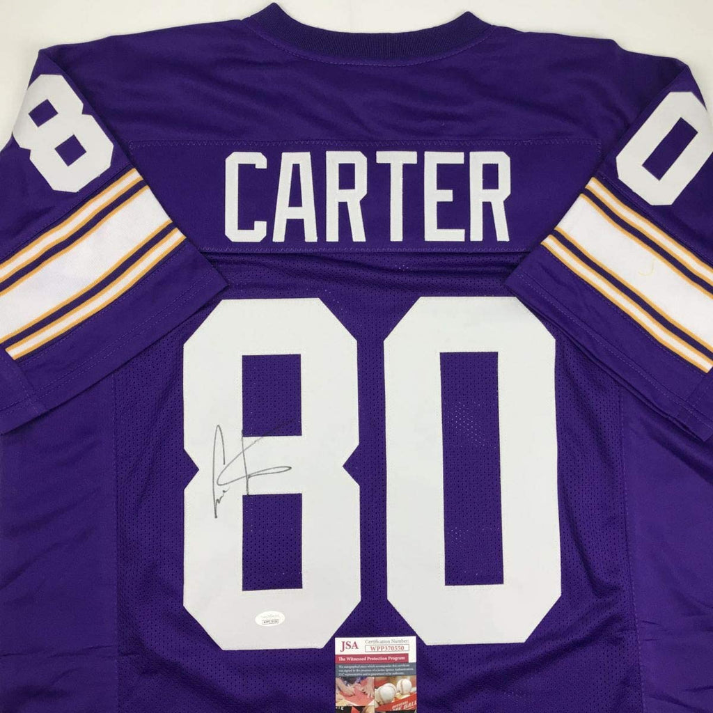 autographed-signed-cris-carter-minnesota-purple-football-jersey-jsa-coa