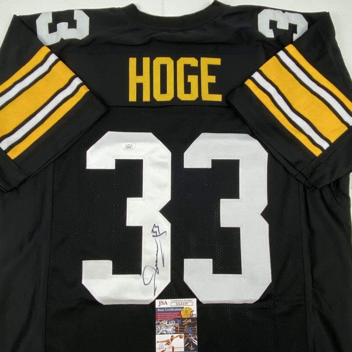 autographed-signed-merril-hoge-pittsburgh-black-football-jersey-jsa-coa