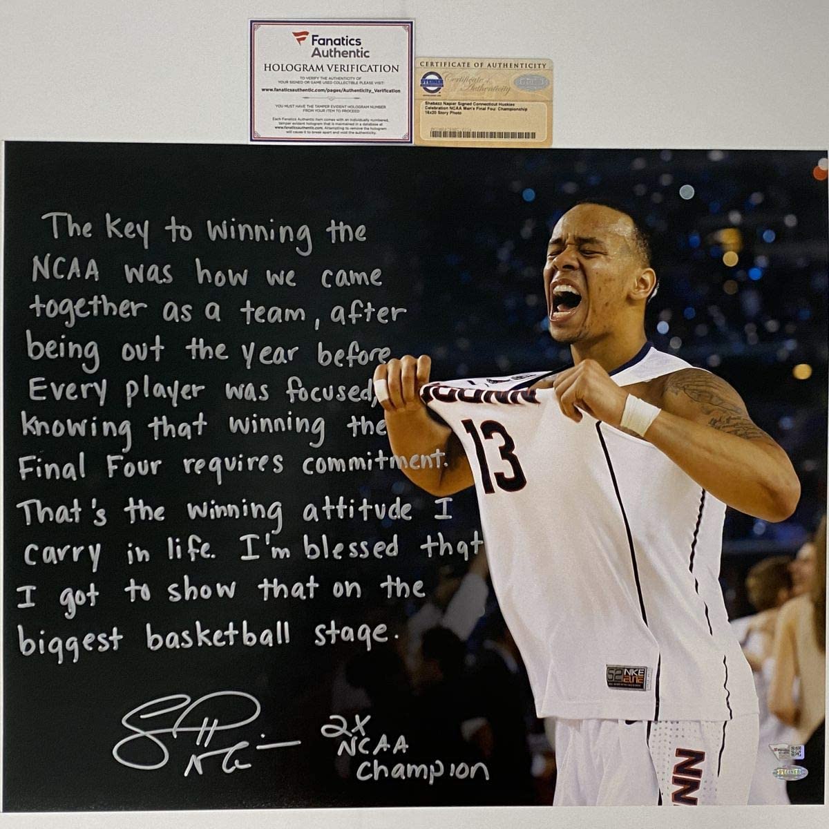 autographed-signed-shabazz-napier-inscribed-story-uconn-huskies-16x20-college-basketball-photo-fanatics-coa