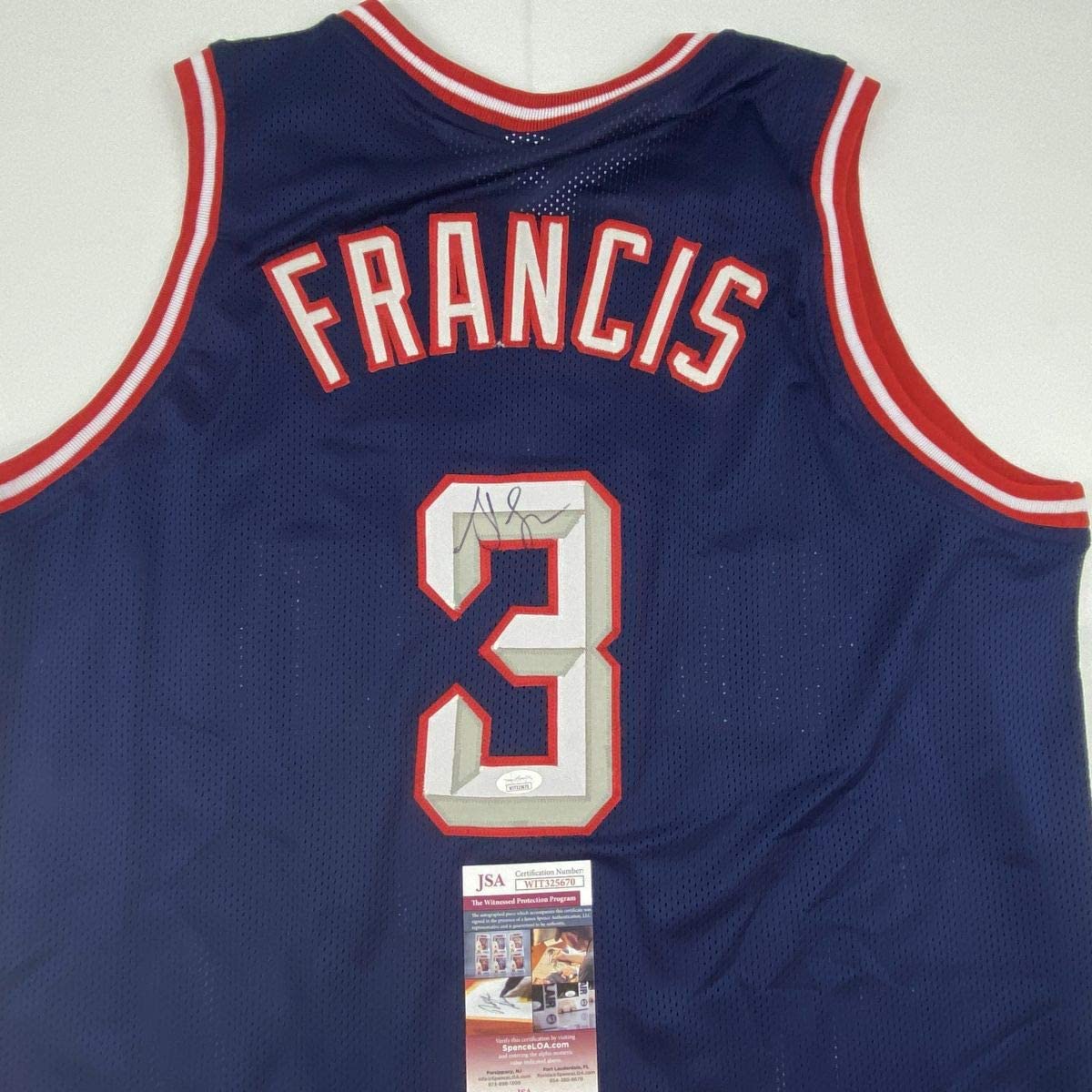 autographed-signed-steve-francis-houston-blue-basketball-jersey-jsa-coa-1