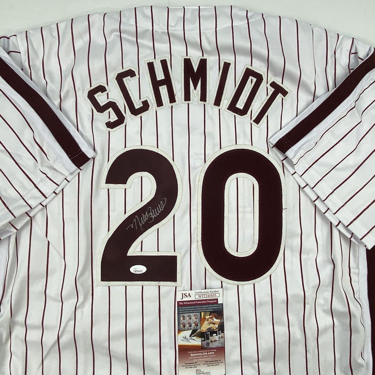 autographed-signed-mike-schmidt-philadelphia-pinstripe-baseball-jersey-jsa-coa