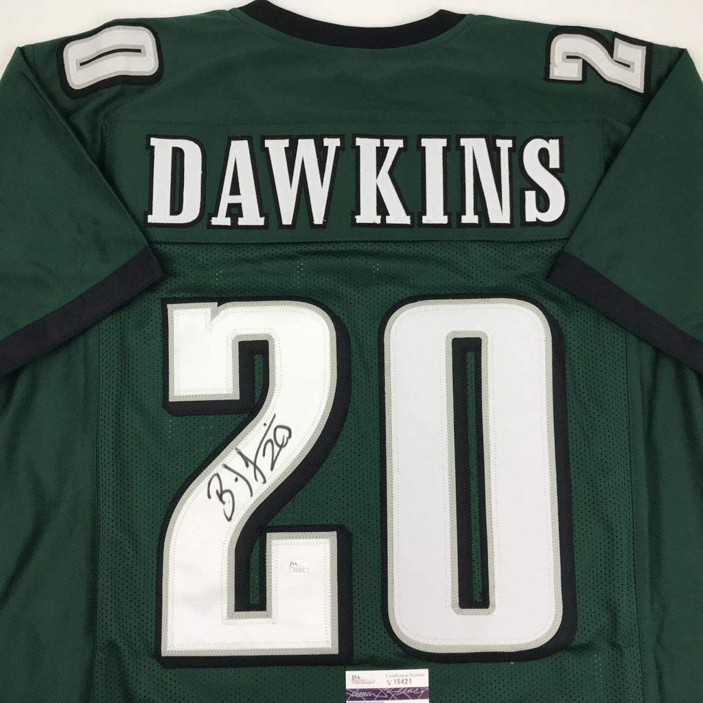 autographed-signed-brian-dawkins-philadelphia-green-football-jersey-jsa-coa