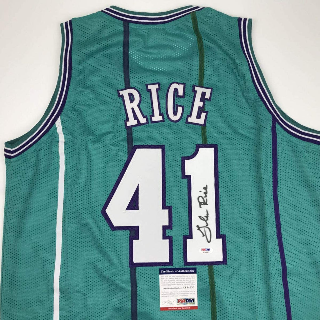 autographed-signed-glen-rice-charlotte-teal-basketball-jersey-psa-dna-coa