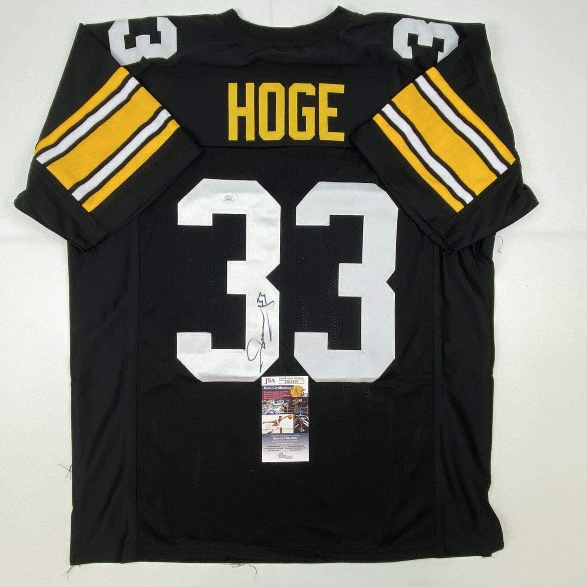 autographed-signed-merril-hoge-pittsburgh-black-football-jersey-jsa-coa