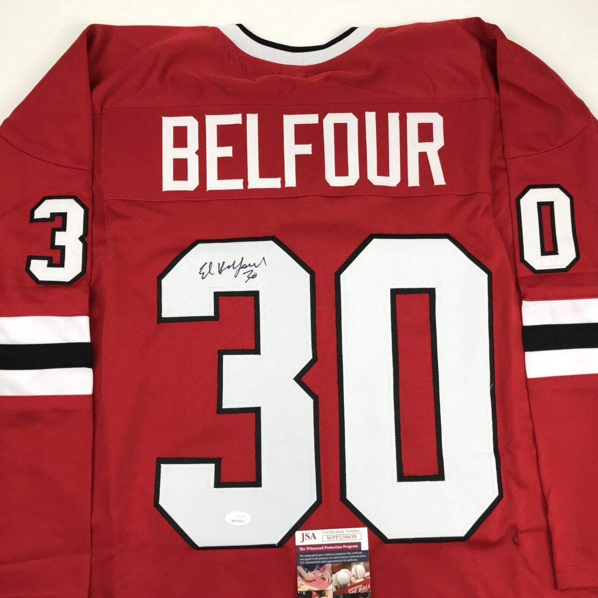 autographed-signed-ed-belfour-chicago-red-hockey-jersey-jsa-coa