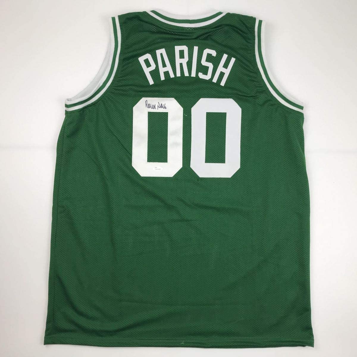 autographed-signed-robert-parish-boston-green-basketball-jersey-jsa-coa-holo-only