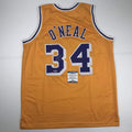 autographed-signed-shaquille-shaq-oneal-los-angeles-la-yellow-basketball-jersey-beckett-bas-coa-1