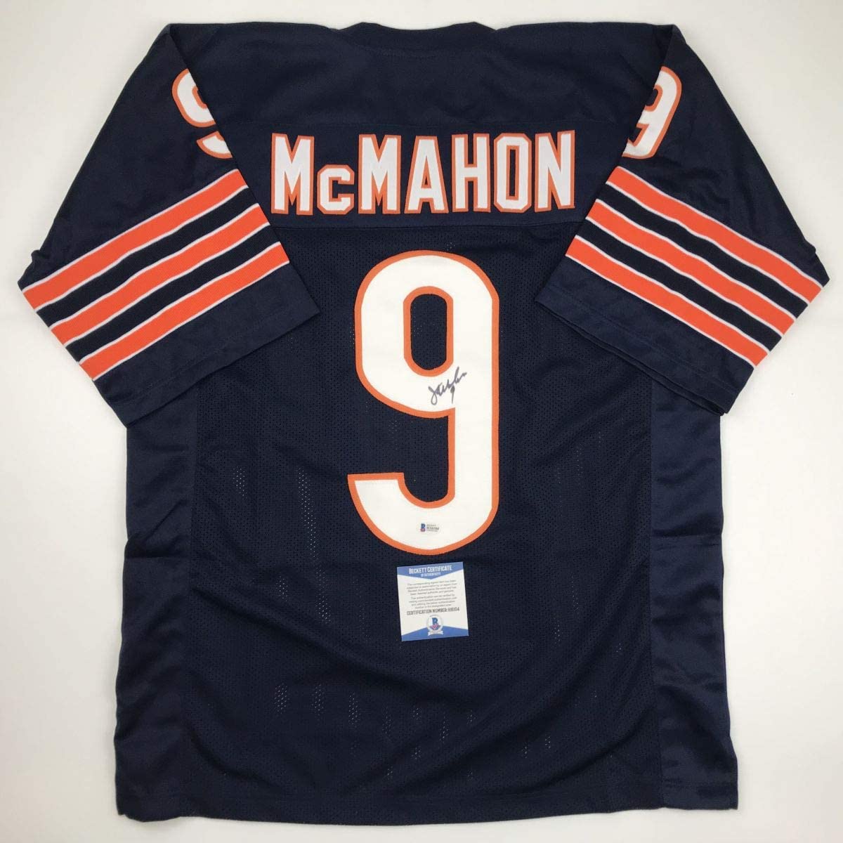 autographed-signed-jim-mcmahon-chicago-blue-football-jersey-beckett-bas-coa