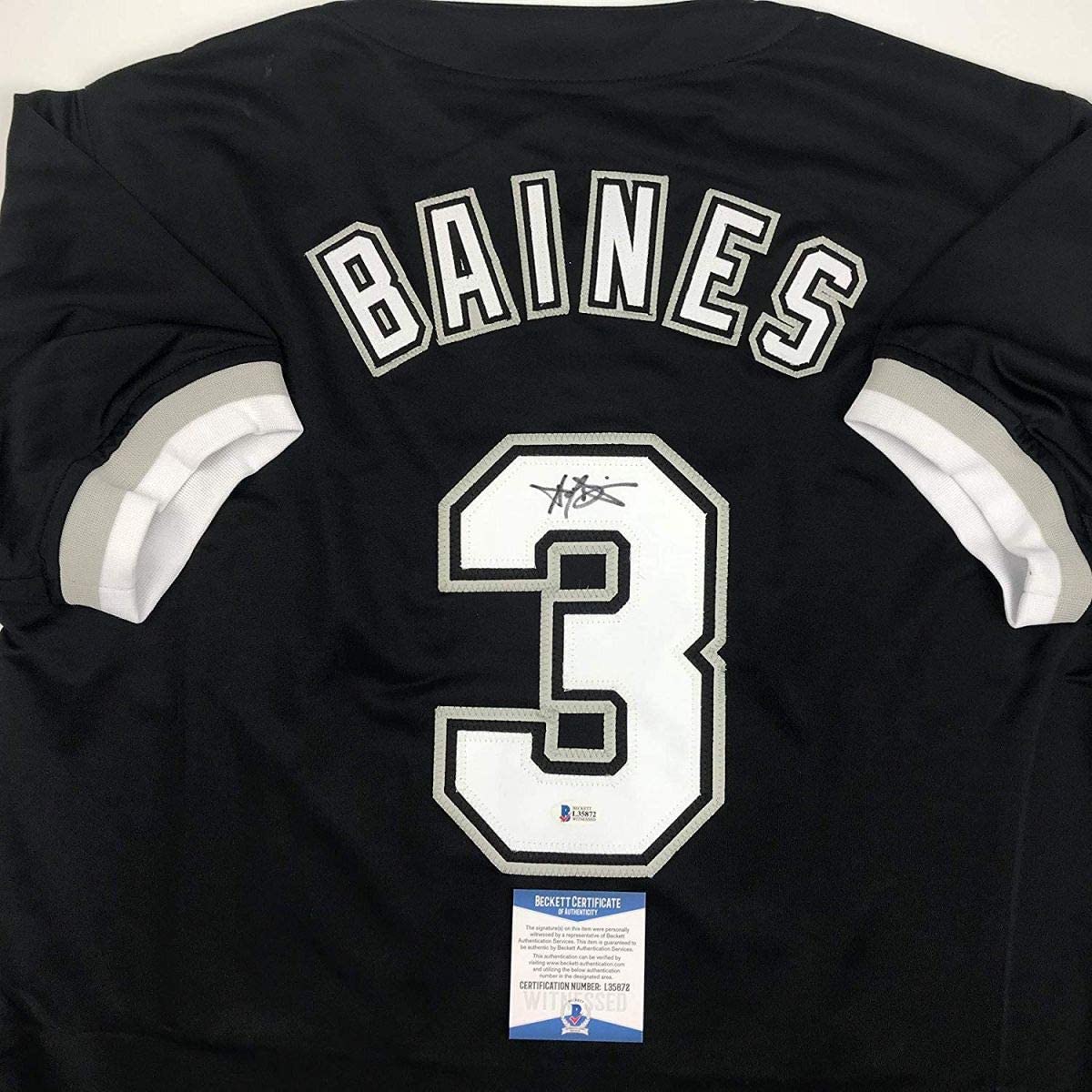 autographed-signed-harold-baines-chicago-black-baseball-jersey-beckett-bas-coa