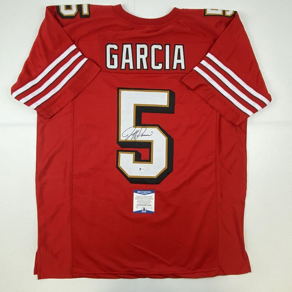 autographed-signed-jeff-garcia-san-francisco-red-football-jersey-beckett-bas-coa