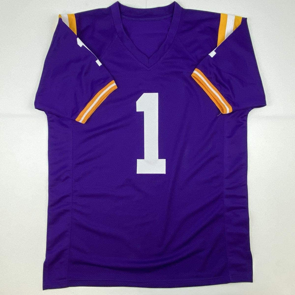 autographed-signed-jamarr-chase-lsu-purple-college-football-jersey-beckett-bas-coa