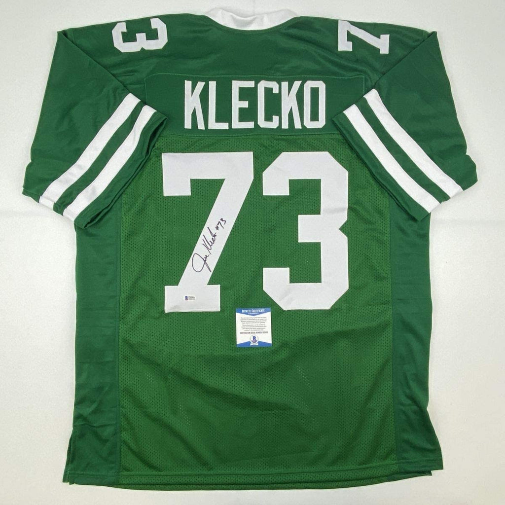 autographed-signed-joe-klecko-new-york-green-football-jersey-beckett-bas-coa