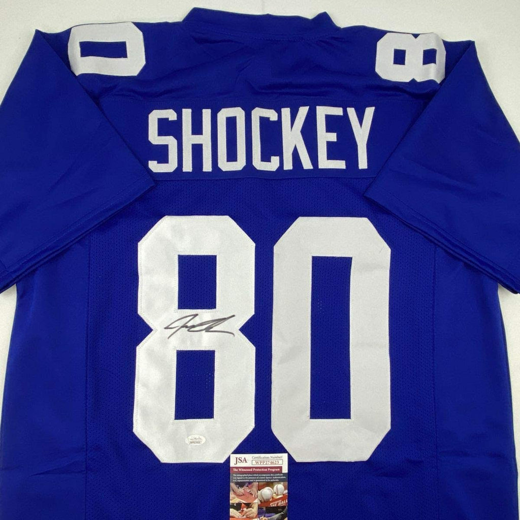 autographed-signed-jeremy-shockey-new-york-blue-football-jersey-jsa-coa