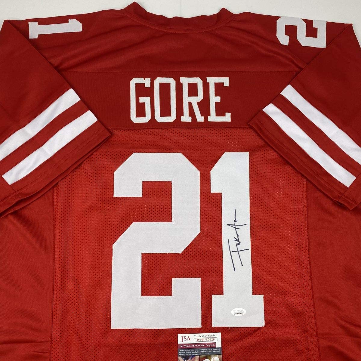 autographed-signed-frank-gore-san-francisco-red-football-jersey-jsa-coa
