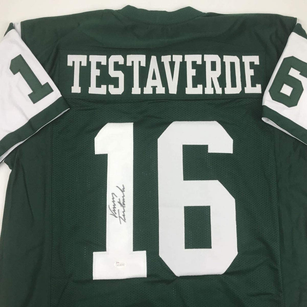 autographed-signed-vinny-testaverde-new-york-green-football-jersey-jsa-coa