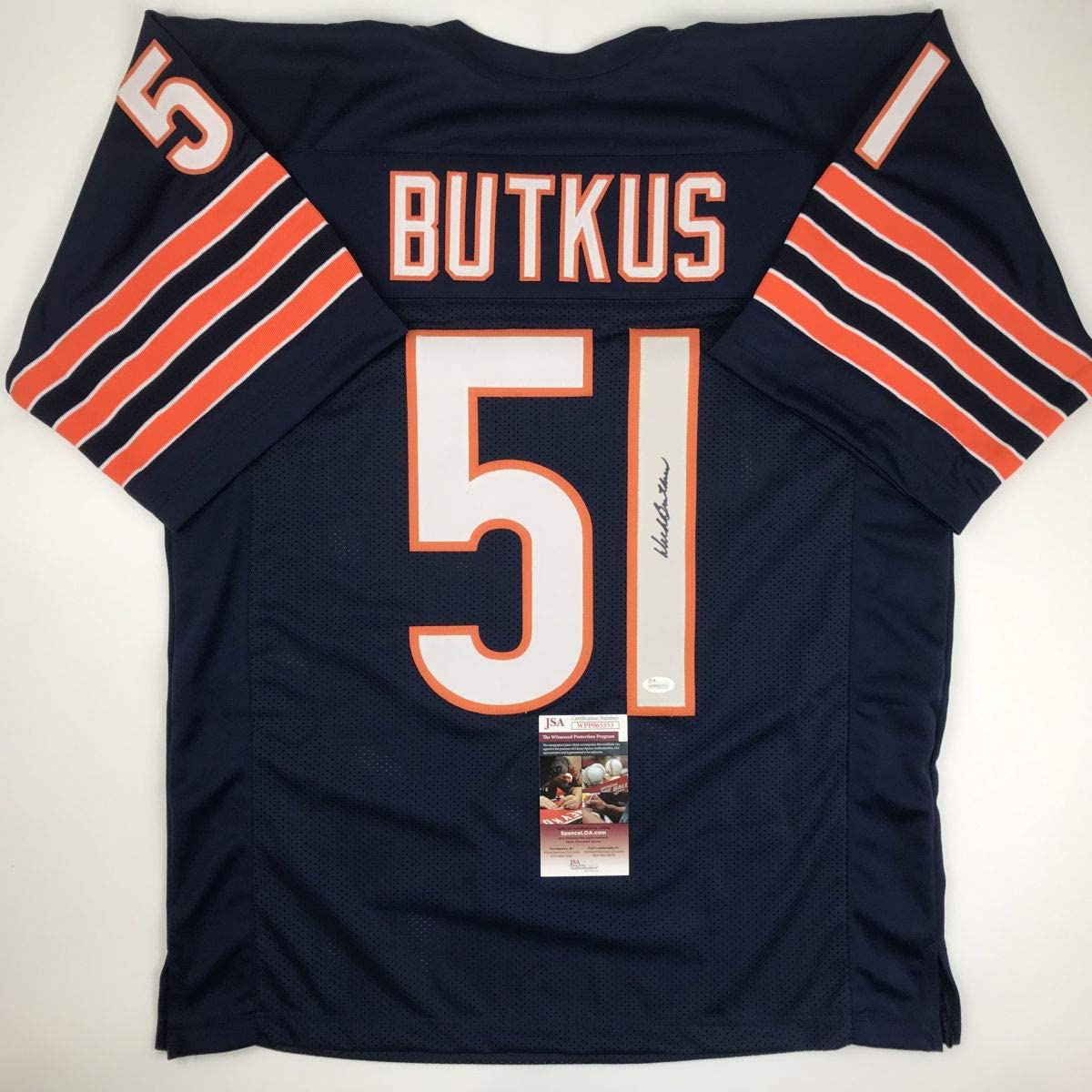 autographed-signed-dick-butkus-chicago-blue-football-jersey-jsa-coa