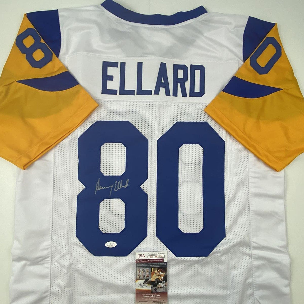 autographed-signed-henry-ellard-los-angeles-la-white-football-jersey-jsa-coa