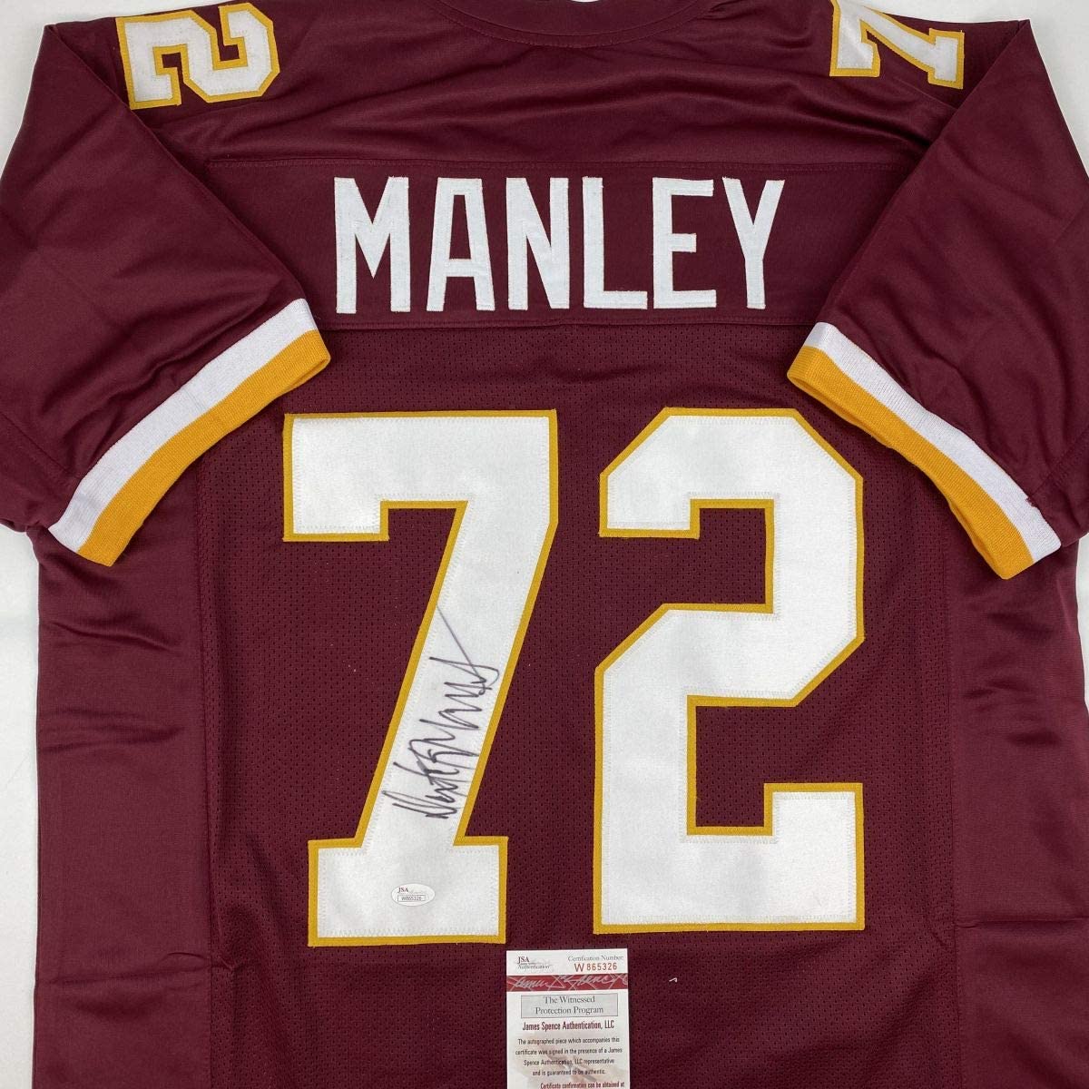 autographed-signed-dexter-manley-washington-burgundy-football-jersey-jsa-coa